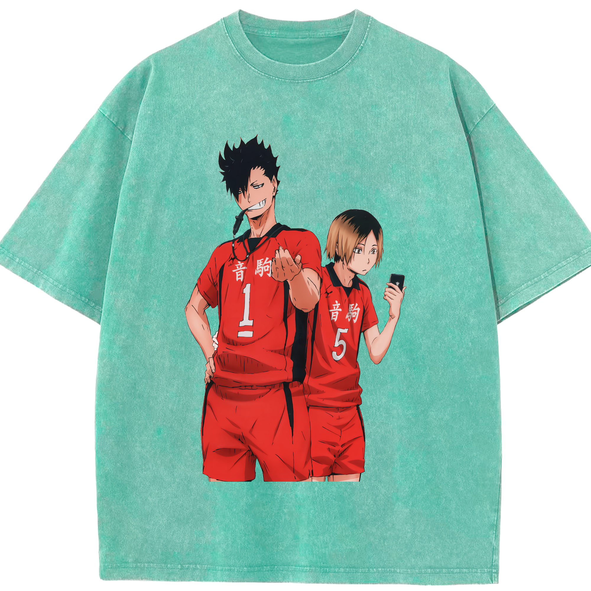 （画像用） ハイキュー!! Haikyu!! 綿100% ヴィンテージ風 半袖Tシャツ（フロントプリント）